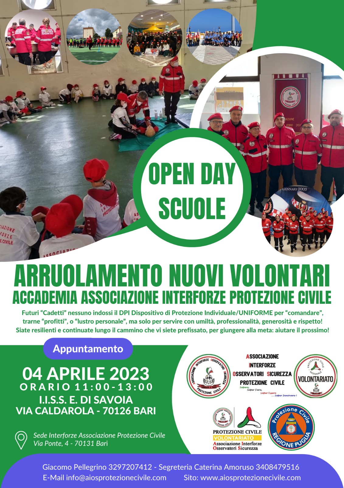 Scopri di più sull'articolo OPENDAY SCUOLE – ARRUOLAMENTI VOLONTARI